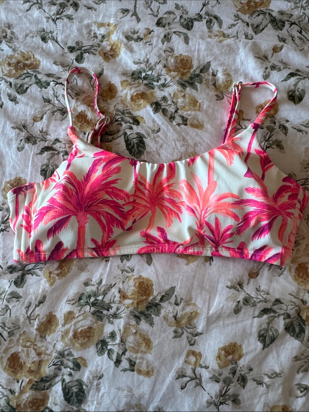 Neon Palm Tree Swim Top